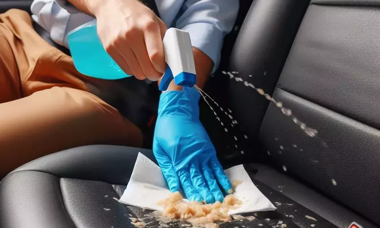 how to clean vomit from a car seat